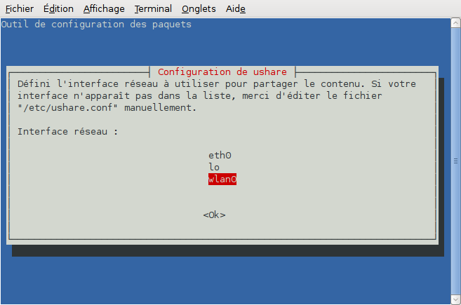 Interface réseau utilisée Interface réseau utilisée