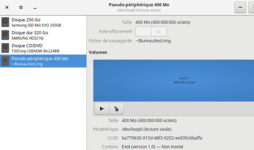 Menu pour attacher une partition Menu pour attacher une partition