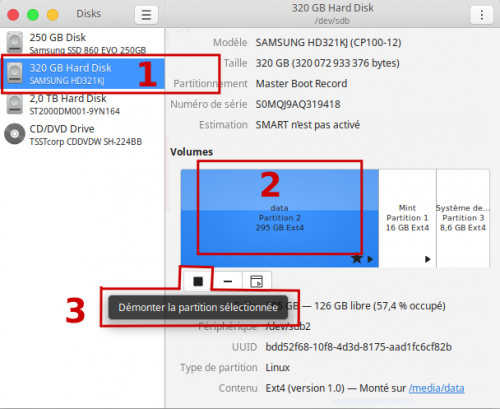 Monter ponctuellement une partition Monter ponctuellement une partition