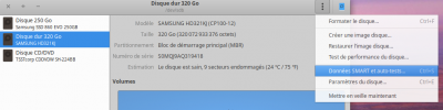 gnome-disks-3.28 : menu des disques gnome-disks-3.28 : menu des disques