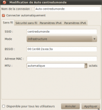 Inscrivez-la dans le champ "Adresse MAC" (ici, pour une connexion sans fil) Inscrivez-la dans le champ "Adresse MAC" (ici, pour une connexion sans fil)