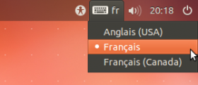 Lorsque plus d'un agencement est installé dans votre système Ubuntu, sélectionnez le bon. Lorsque plus d'un agencement est installé dans votre système Ubuntu, sélectionnez le bon.