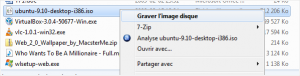 Sélectionnez "Graver l'image disque" Sélectionnez "Graver l'image disque"