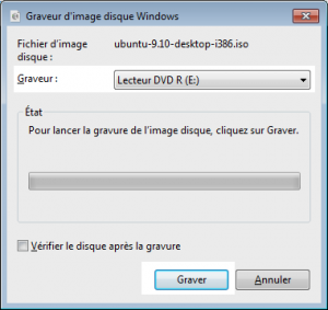 Sélectionnez "Graver l'image disque Sélectionnez "Graver l'image disque