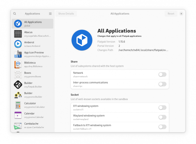 Flatseal, réglage des défauts pour toutes les applications Flatseal, réglage des défauts pour toutes les applications